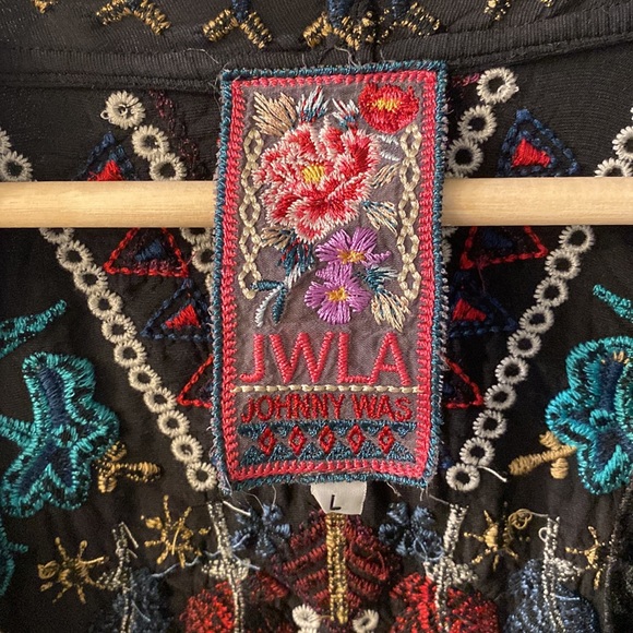 Johnny Was black velvet duster kimono jacket large read description: - Picture 4 of 10